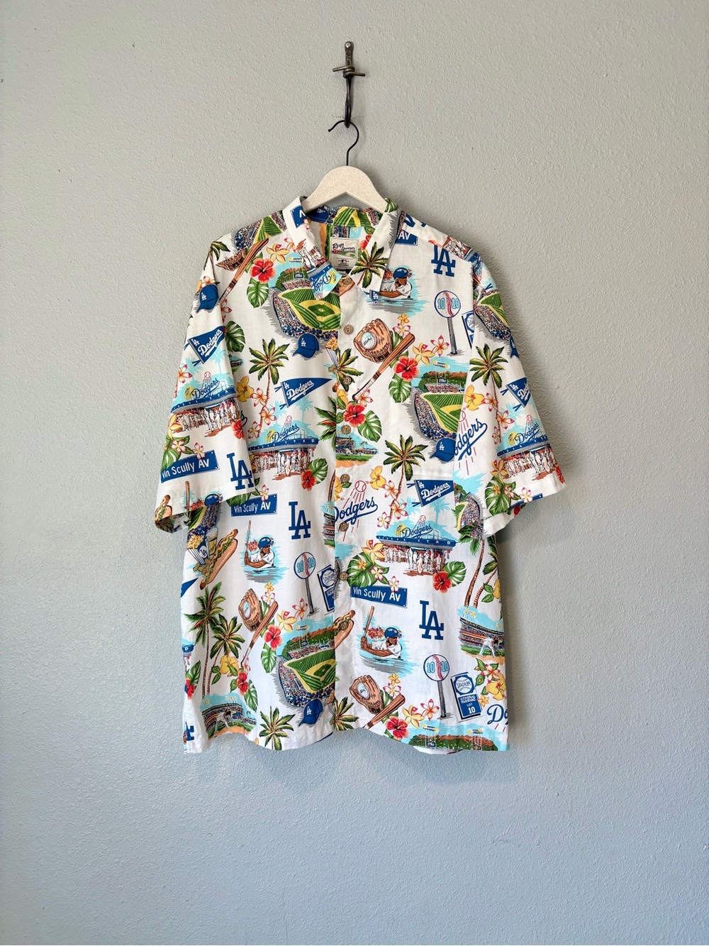 NEW Reyn Spooner MLB LA Dodgers Baseball Hawaiian Casual Button Shirt size 3XL